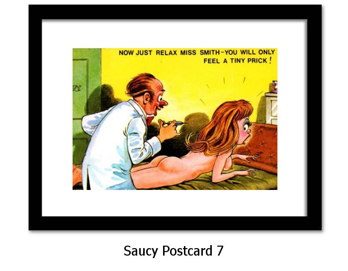 Saucy Postcard Framed Print